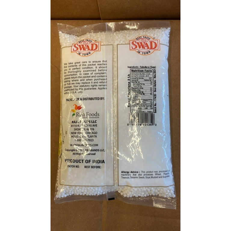 SWAD Sabudana (Tapioca Pearls) (Sago) 4lb