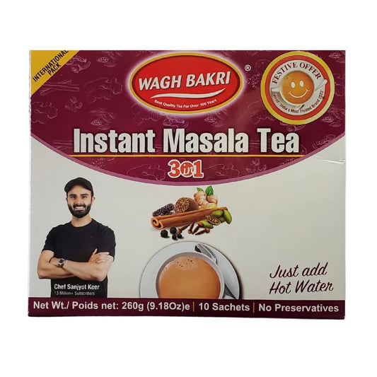 Wagh Bakri 3-in-1 Instant Masala Tea 10 Sachets