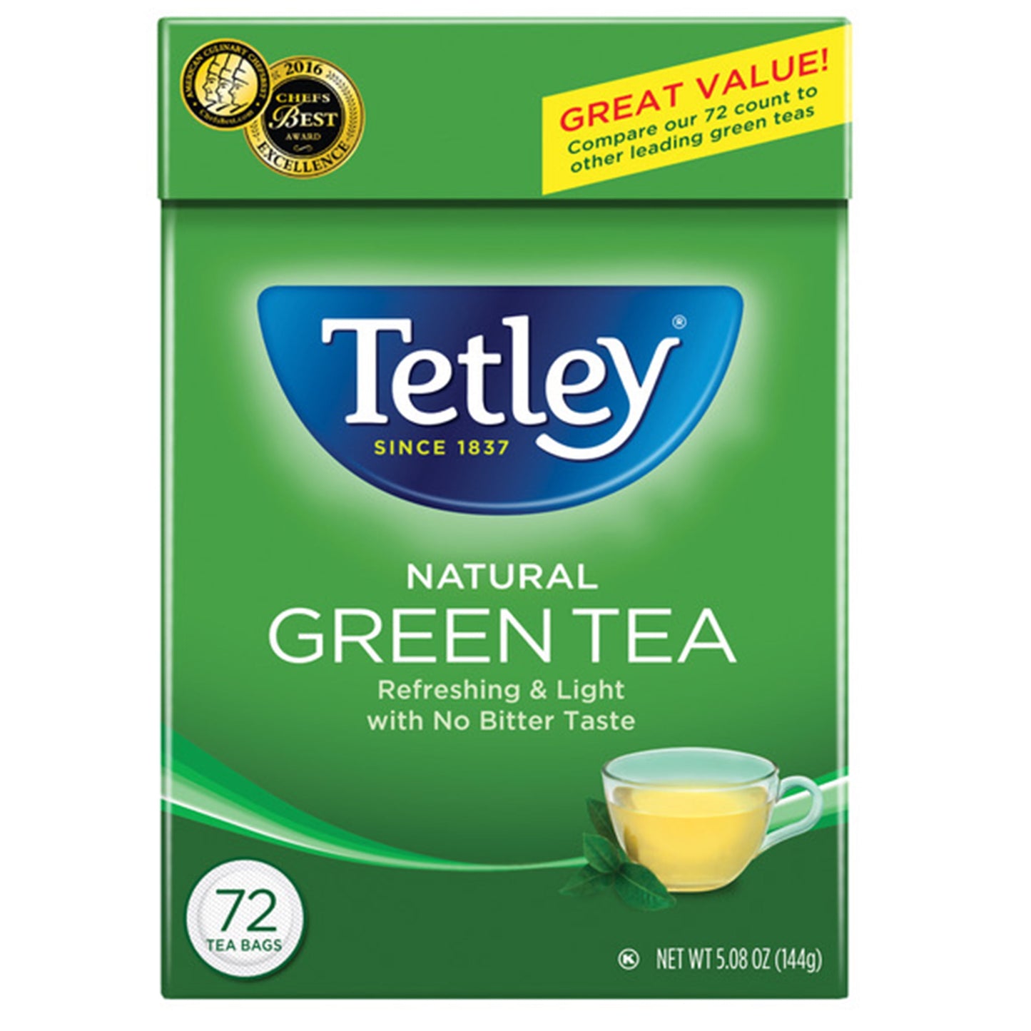 Tetley 72 Natural Green Tea Bags