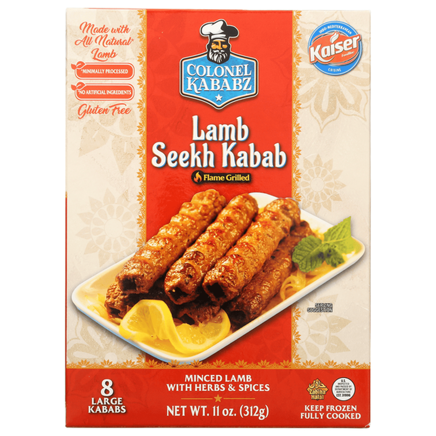 Colonel Kababz Chicken Seekh Kebab 11oz